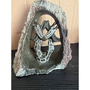 Shona Hand Carved Stone Giraffe Sculpture Intertwined Wildlife Rock Art Figurine